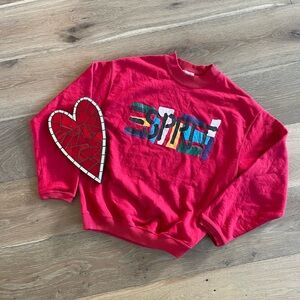 Vintage Espirit 1980/90s Multicolor Logo Red Sweatshirt